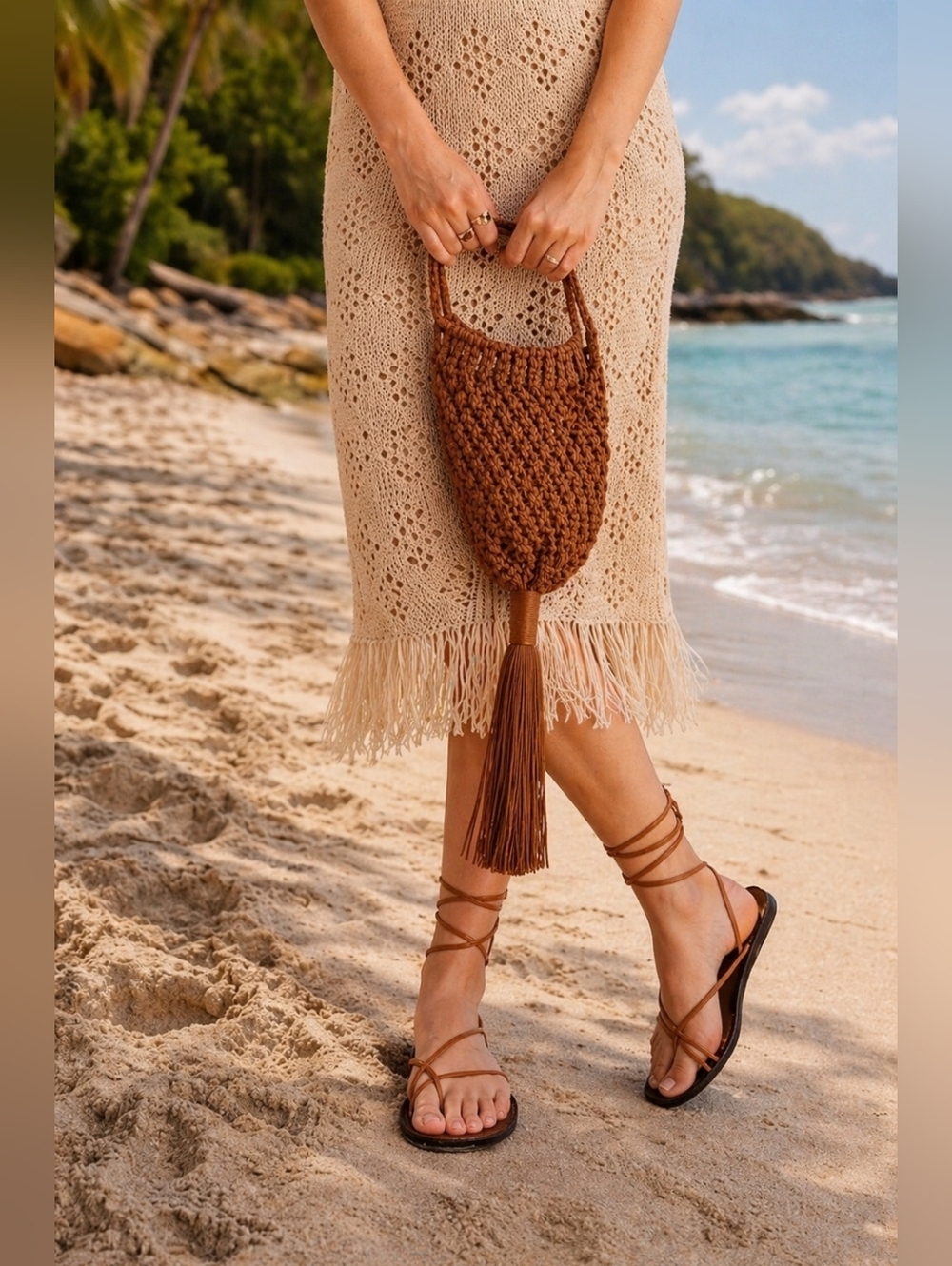 Mango New With Tags Crochet Bag
